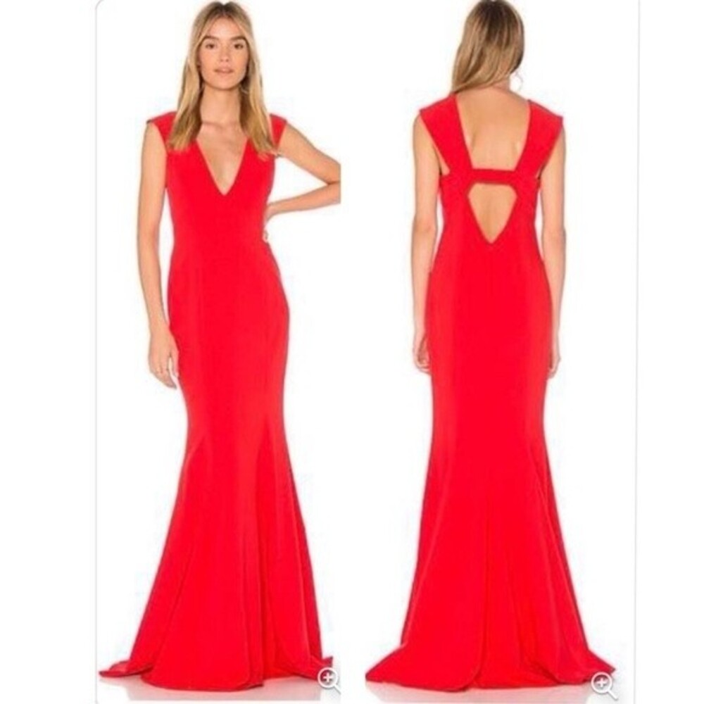 JayGodfrey Victoria Sleeveless Deep V-Neck Mermaid Evening Gown 0 NWT